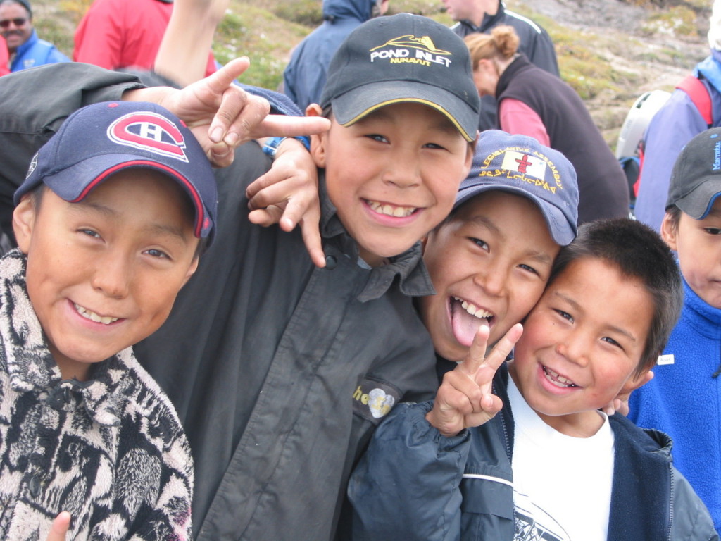 Inuit children, Pond Inlet, Nunavut, Canada