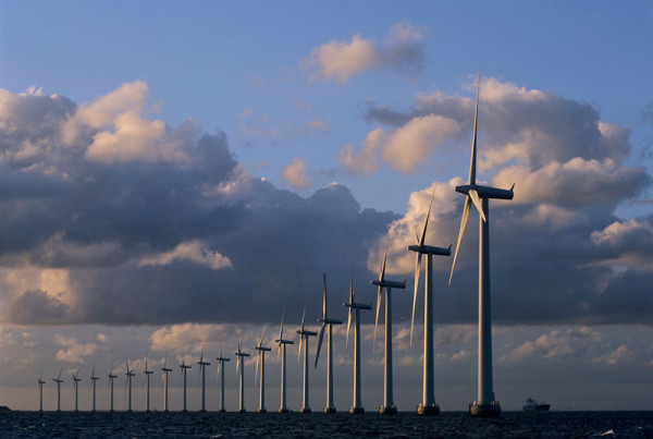 Wind turbines, Middelgrunden Wind Park, Copenhagen, Denmark