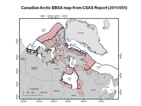 Canadian Arctic EBSA map from CSAS Report (2011/055)
