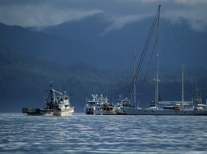 Commercial and recreational vessels in Prince Rupert harbour.  © Mike Ambach.