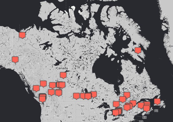Top 50 Smart Energy projects currently occurring in Canada. To see the full map and more information, please visit https://questcanada.org/themap