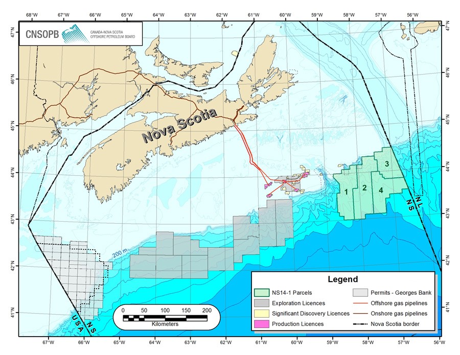 The 5 May 2014 call for bids issued by the Canada Nova Scotia Offshore Petroleum Board offer oil and gas companies the opportunity to explore in areas that are dangerously close to critical habitat for endangered northern bottlenose whales  © Canada Nova Scotia Offshore Petroleum Board