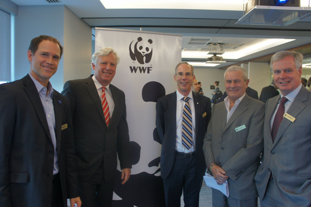 Canadian CEOs led the way in WWF’s inaugural Spring Things campaign: (from, left to right) Gordon Hicks, Brookfield Johnson Controls, David Miller, WWFCanada, Lloyd Bryant, Hewlett-Packard Canada, Paul Mead, FCB Canada Peter Melanson, Bullfrog Power. ©WWF-CANADA