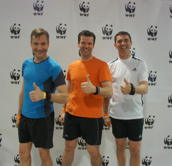 The two Active April month winners along with CSL’s CEO Louis Martel at the CN Tower Climb in Toronto © CSL 