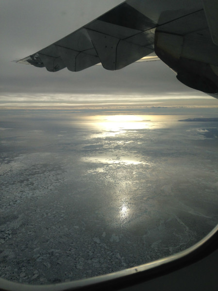 Flying into Resolute Bay, I could see sea ice from the plane, apparently late to break up this year. © Jacqueline Nunes/WWF-Canada 