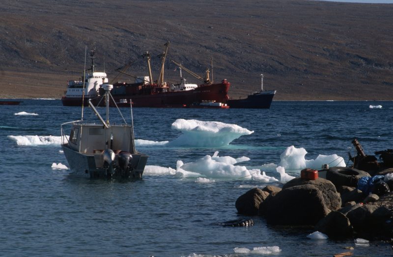 Supply ships, Clyde River, Nunavut, Canada
