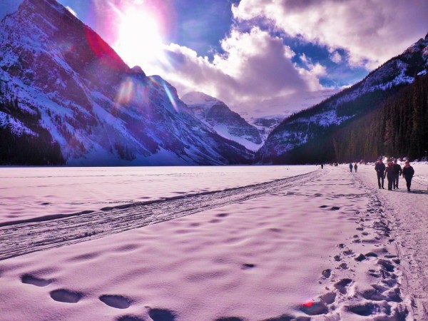 This tableau was captured in Lake Louise, Alberta this Valentine's Day of 2015.  ©Francis S.