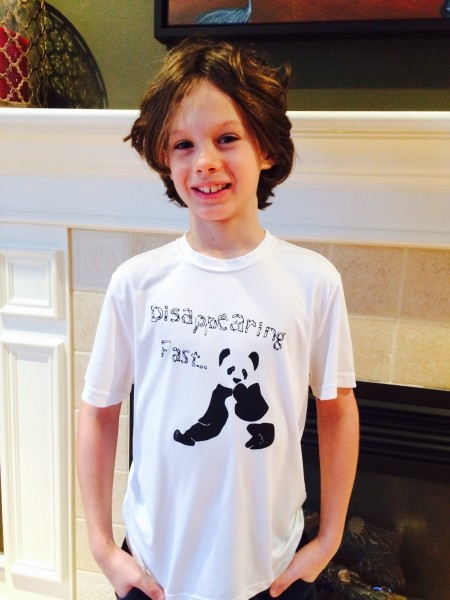 Noah in his ‘Disappearing Fast’ t-shirt © Nicole d’Entremont 