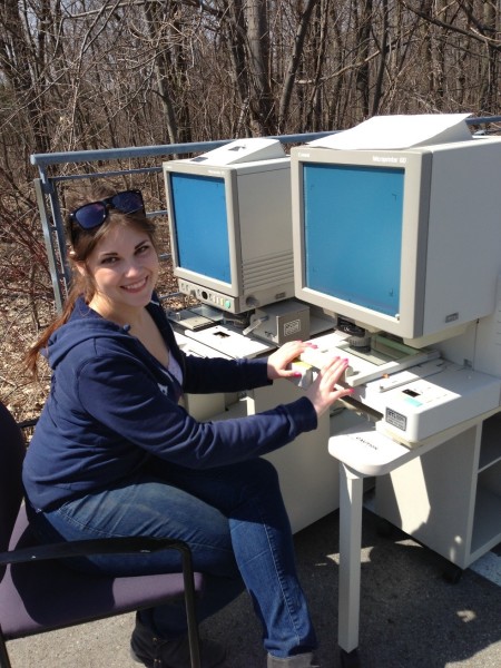 Gillian Hrycko celebrates the completion of another successful e-waste drive at HP Canada! © HP Canada