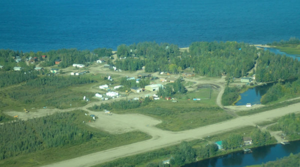 1)Caption: An aerial view of the community of Sambaa K’e (Trout Lake), Northwest Territories, Canada. © Blair Carter