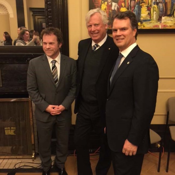 L- R Ocean Caucus Co-Chair Scott Simms, (MP for Coast of Bays — Central — Notre Dame), WWF-Canada President and CEO David Miller, and Co-Chair Fin Donnelly, (MP for Port Moody — Coquitlam) at the All-Party Oceans Caucus launch on Monday. © WWF-Canada