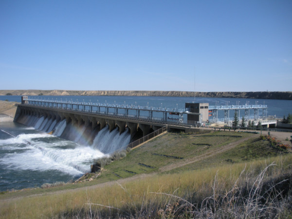 Bassano Dam is part of the Eastern Irrigation District, a large irrigation network in southern Alberta, Canada, that provides water to farms, towns, and recreation areas.