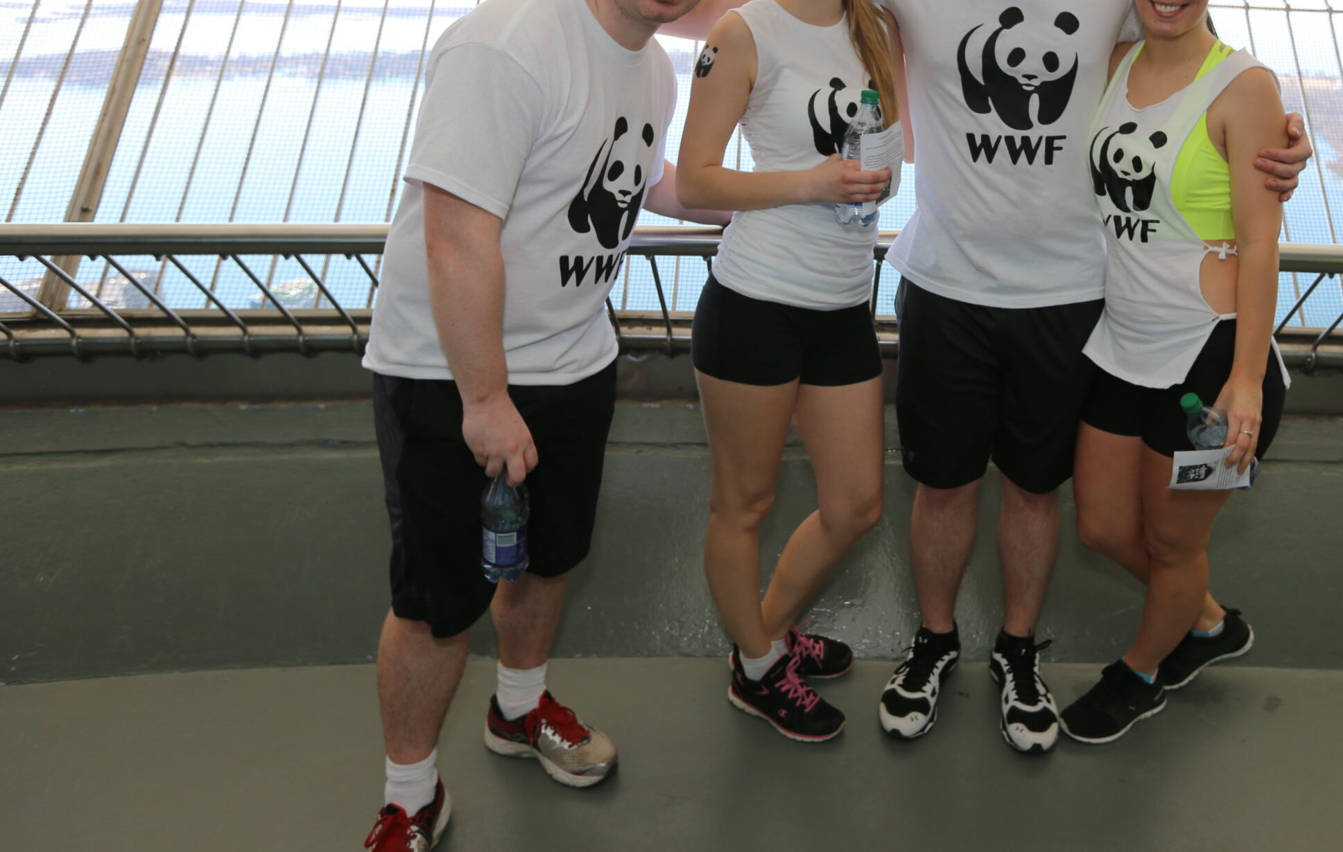 A team of four climbers on their way to the CN Tower