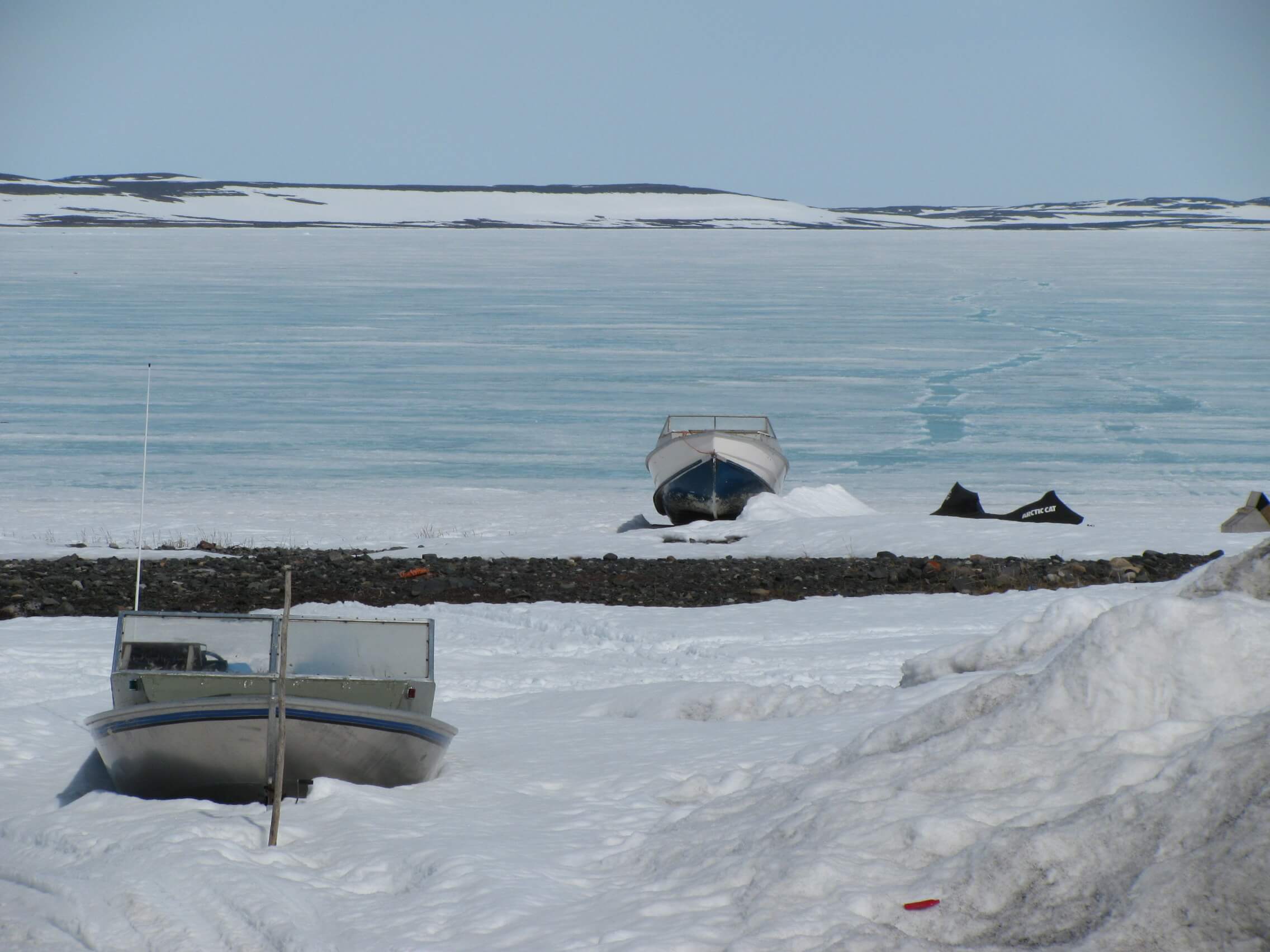 fishing boats on ice