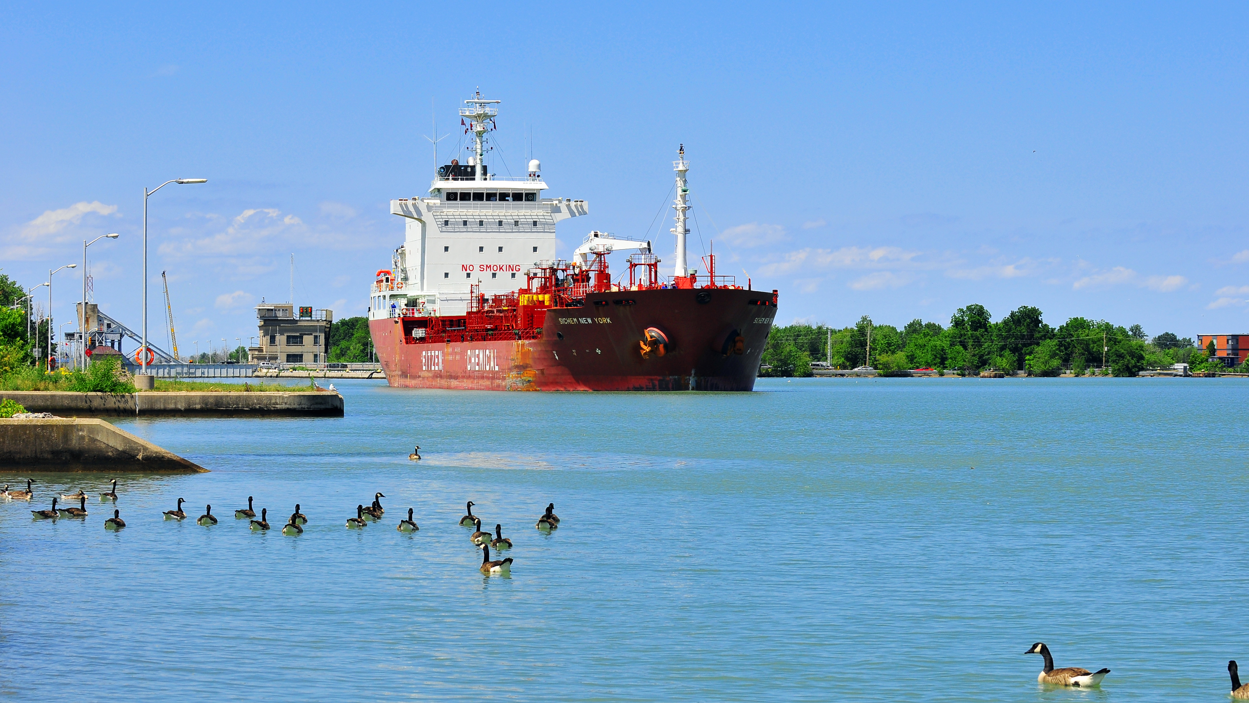 A ship on the Welland Canal