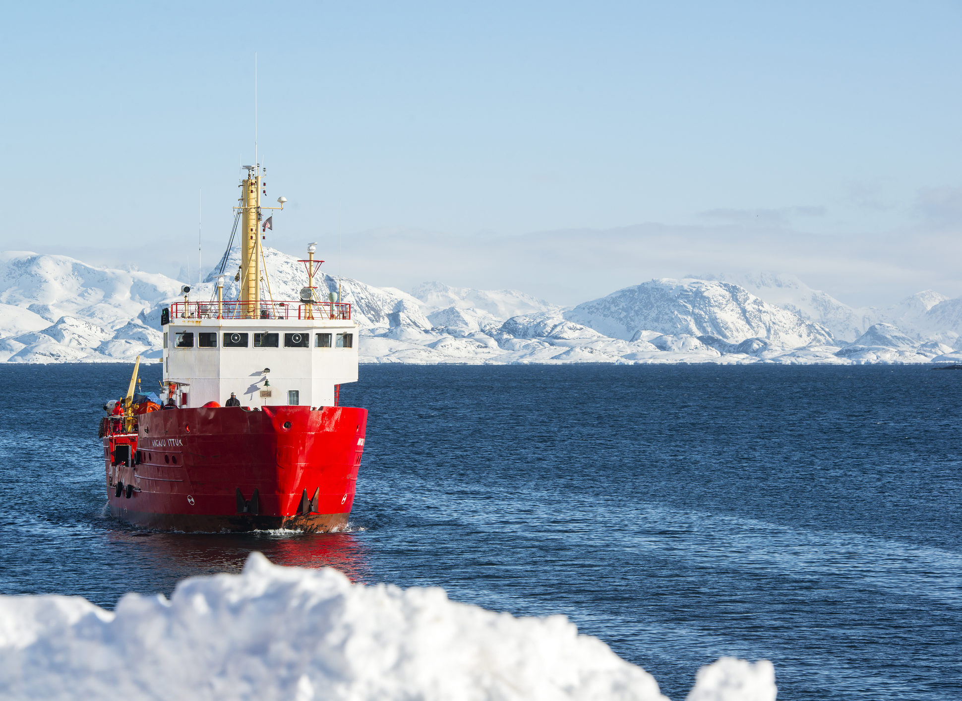 Freight vessel in the Arctic sea