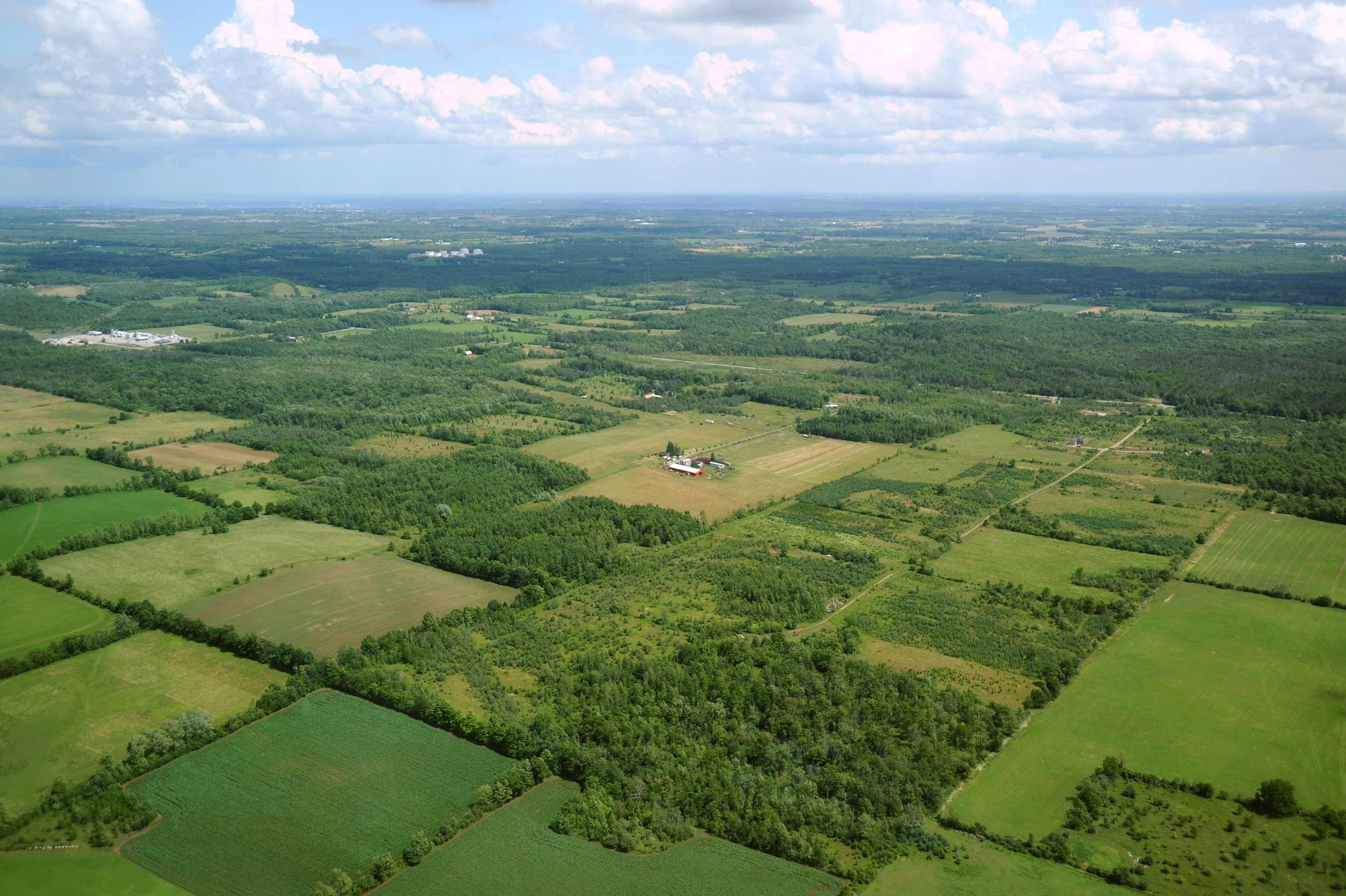 Aerial view of Ontario Farms