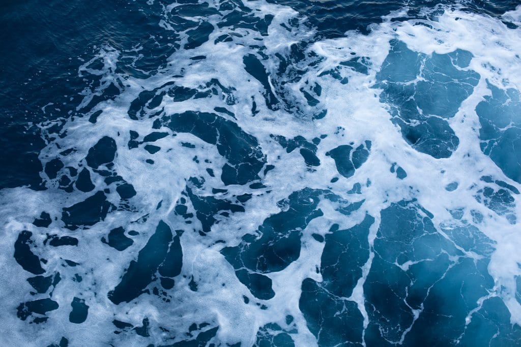 Foamy ocean water