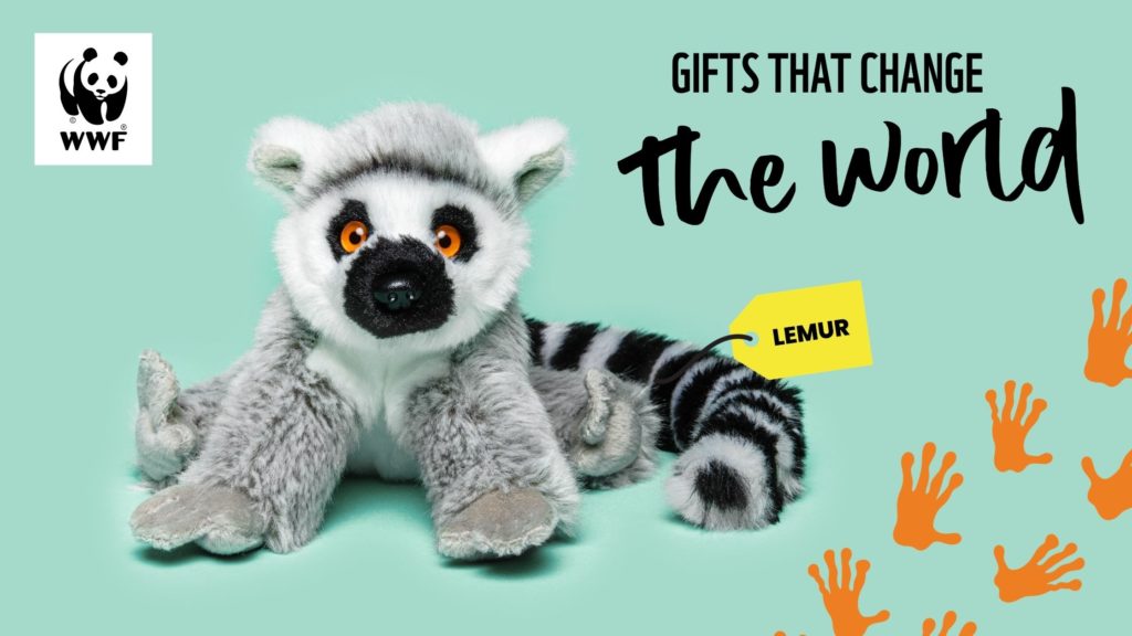 Lemur plush with tagline Gifts that Change the World