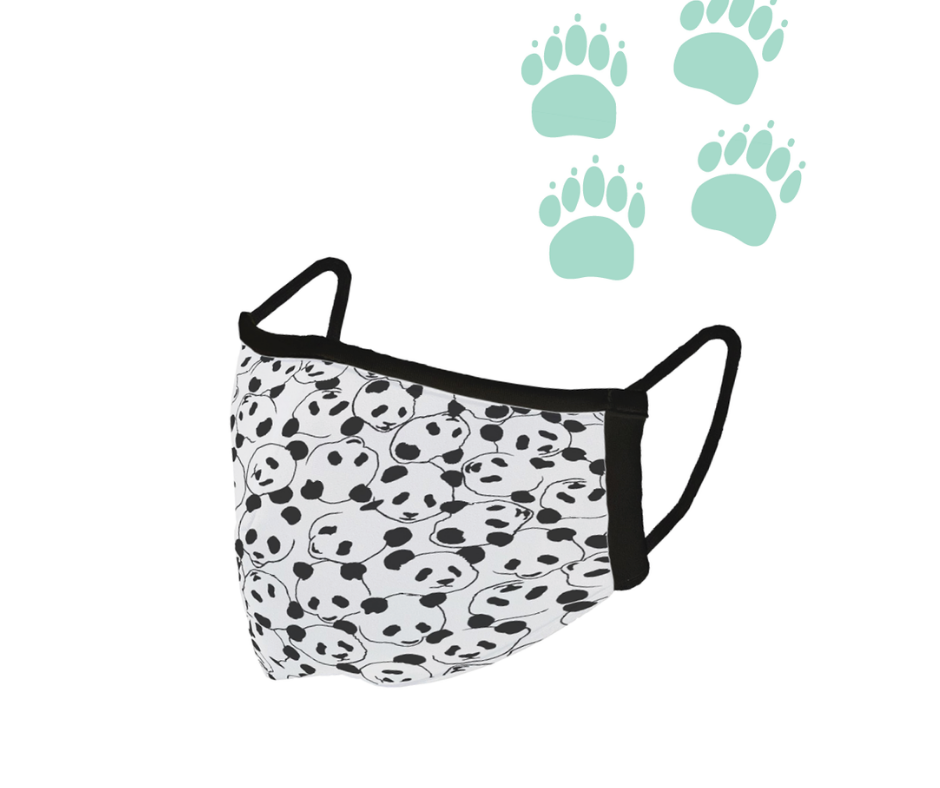 Eco-friendly reusable cloth face mask for adults and kids with WWF panda print
