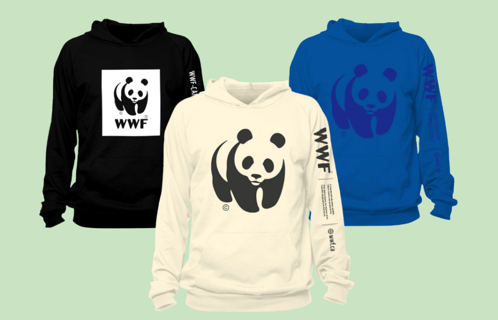 Black, cream and blue WWF hoodies
