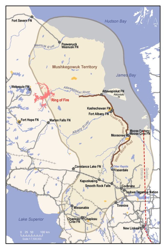 Map of Mushkegowuk territory