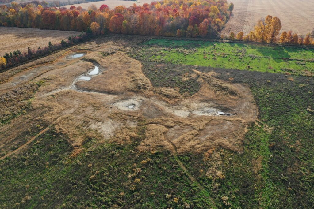 A series of connected wetlands in Elgin County, Ont.