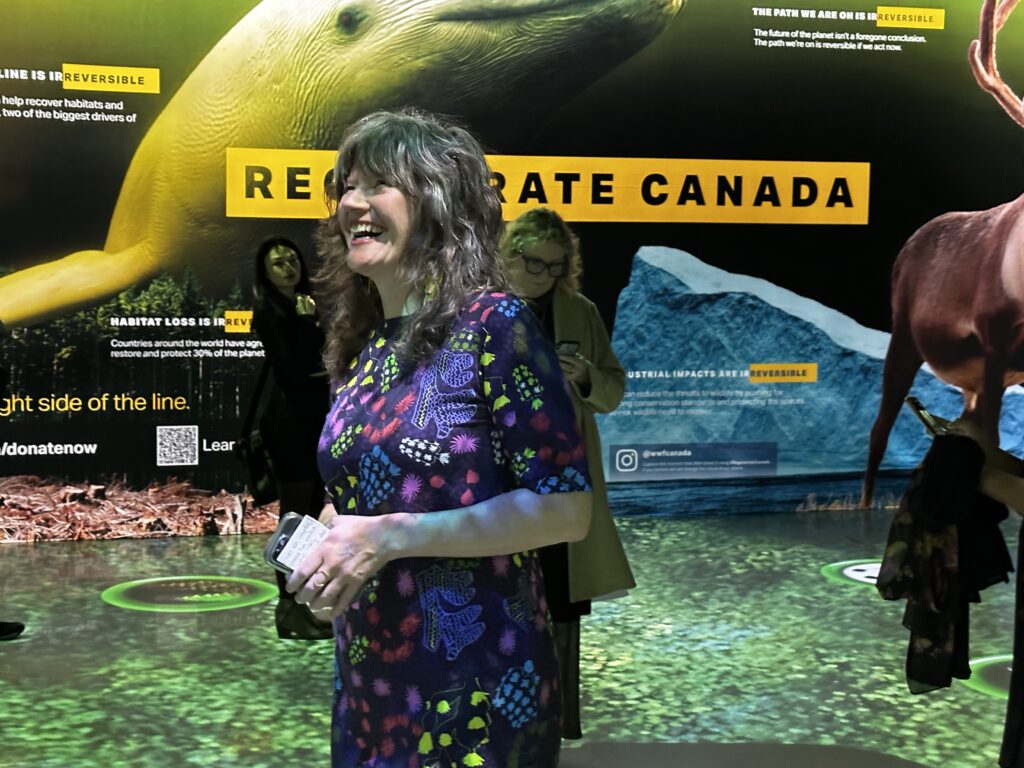 Megan Leslie, WWF-Canada's CEO, at the grand opening of WWF's Regenerate Canada immersive exhibit. 