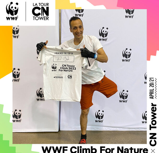 Hassan at the 2023 CN Tower Climb for Nature