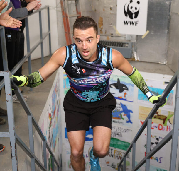 Tyler Kruschenske, fastest climber at WWF’s 2024 CN Tower Climb for Nature.