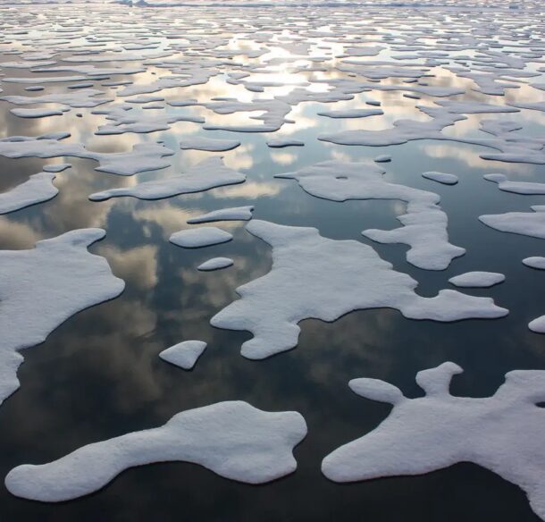 Melting sea ice in the Arctic Ocean